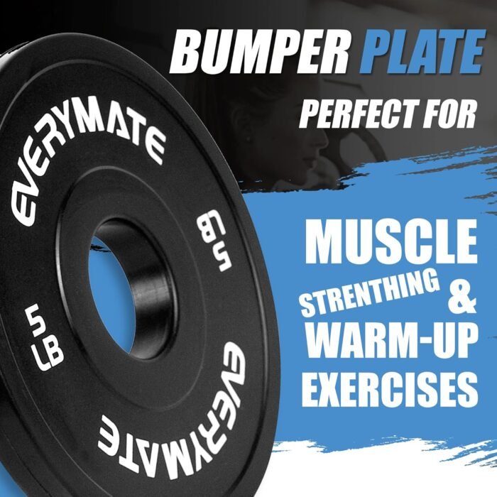 Black Change Weight Plates 1.25LB 2.5LB 5LB Set Fractional Olympic Bumper Plates for Cross Training Steel Insert Strength Training - Image 4