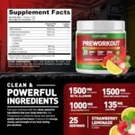 Built by Nature Pre Workout Powder with Beta Alanine, Creatine Monohydrate, BCAA, L Citrulline, L Arginine and Caffeine - Strawberry Lemonade Flavor - 25 Servings - Image 8