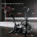 Air Bike, Exercise Bike with Magnetic & Air Resistance Fan Bike, Stationary Bike for home Cardio Workout, Adjustable Indoor Cycling Bike with APP & Dual Action Handlebars, 350lb Capacity - Image 8