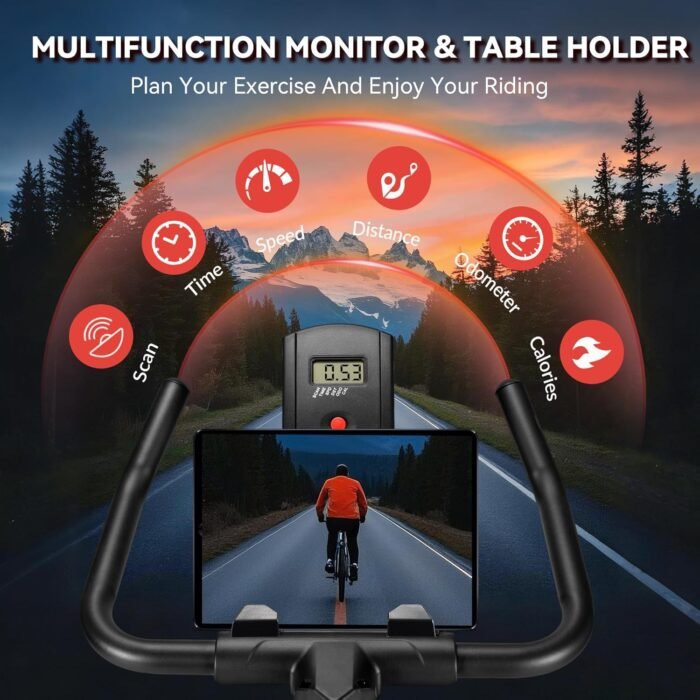Exercise Bike, WENOKER Stationary Bike for Home, Indoor Bike with Whisper Quiet, Heavy Flywheel and Upgraded Digital Display - Image 7