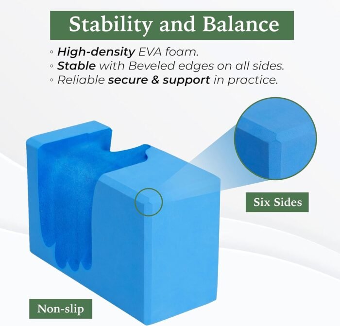 Yes4All Yoga Blocks 2 Pack Wrist Support, Comfort, and Grip Strength, Support for Balance Fitness and Exercise, EVA Foam Blocks Pilates Yoga Brick Yoga Accessories - Image 6