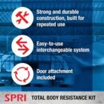 SPRI Resistance Band Kit - Resistance Training Interchangeable Tubes for Full Body Toning - Includes 5 Exercise Bands, Ankle/Wrist Strap with Padded Handles, Door Anchor, Exercise Guide, Carry Bag - Image 6