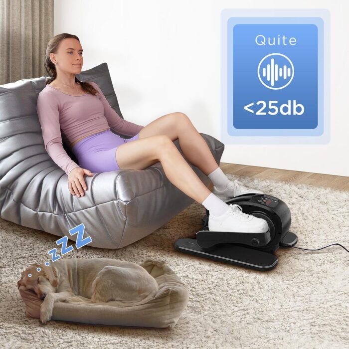 Under Desk Elliptical Machine, Mini Ellipse Leg Exerciser Electric Seated Pedal Fully Assembled Quiet Compact for Seniors Portable Stepper with Remote Control for Home - Image 6