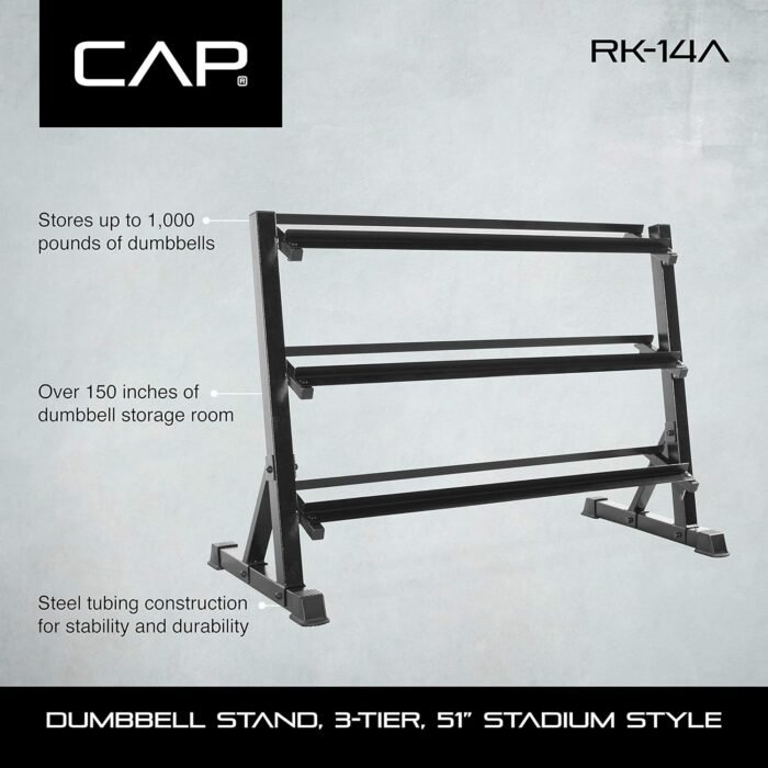 CAP Barbell Dumbbell Rack | 5-50lb or 5-75lb Dumbbell Storage | Multiple Options - Image 7