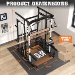 Smith Machine,2200lbs All-in-One Home Gym Power Cage with Weight Bar and Two LAT Pull-Down Systems and Cable Crossover,Multi-Function Squat Rack for Home Gym Training - Image 3