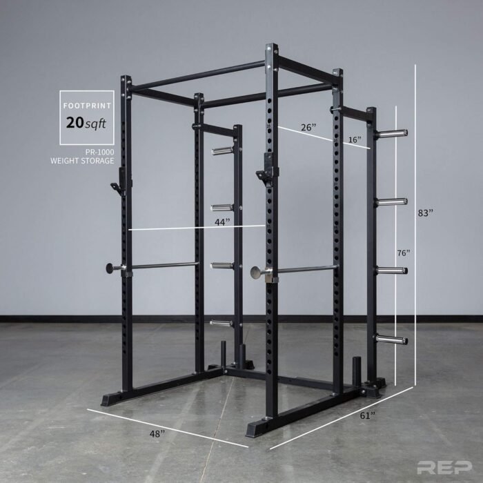 REP Fitness Power Rack – PR-1000 – Dual Pullup Bars, Numbered Uprights, 1000 lb Rated, and Optional Upgrades - Image 3