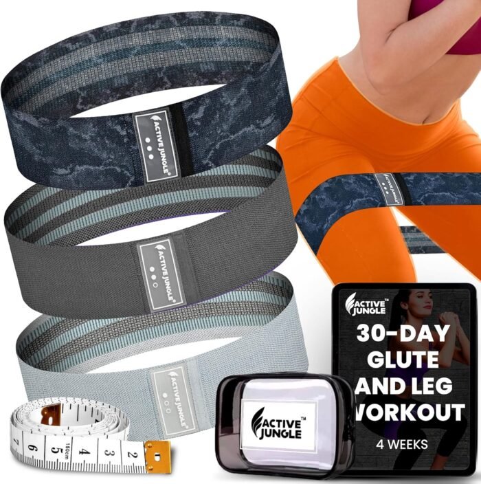 Premium Fabric Resistance Bands for Glutes & Legs – Set of 3 | Non-Slip, Elastic, Travel Bag, Workout Guide & Digital Challenges | Booty Bands for Yoga, Pilates | Women & Men - Image 2