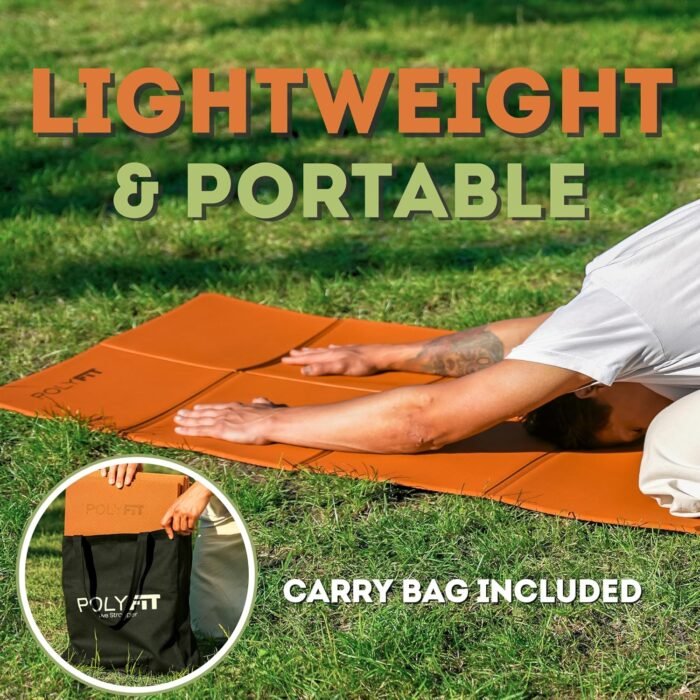 Polyfit Foldable Yoga Mat for Travel and Home Workouts - 7mm Thick - Lightweight, Packable, and Easy to Store - Folding Workout Mat for Women & Men - For Stretching, Yoga & Pilates - Image 6