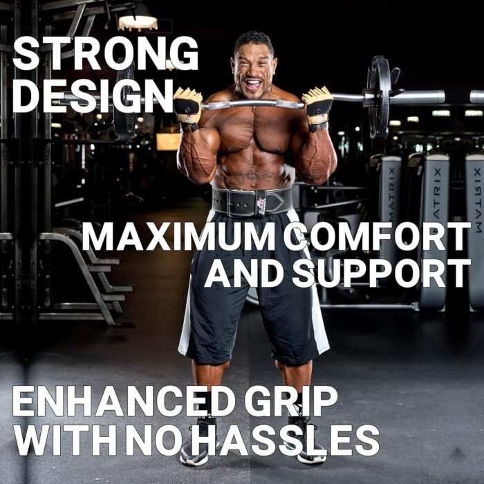 Schiek Sport Model 415 Power Lifting Fingerless Glove - Long Lasting Weight Lifting Grip Gloves - Image 3
