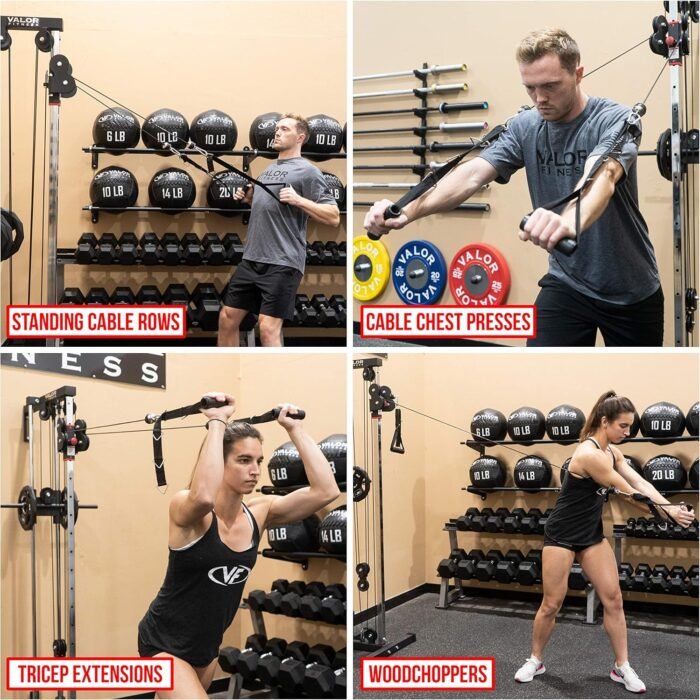 Valor Fitness BD-62 Wall Mounted Cable Machine with Adjustable Dual Pulley System Functional Home Gym Workout Equipment - Image 10