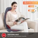 Snailax Massage Seat Cushion with Heat - Extra Memory Foam Support Pad in Neck and Lumbar,10 Vibration Massage Motors, 2 Heat Levels, Back Massager Chair Pad for Back - Image 4