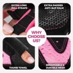 MhIL Workout Gloves for Women – Breathable Gym Gloves for Women with Palm Protection and Enhanced Grip – Padded Weight Lifting Glove for Womens with Wrist Wraps Support Weightlifting Exercise Cycling - Image 4