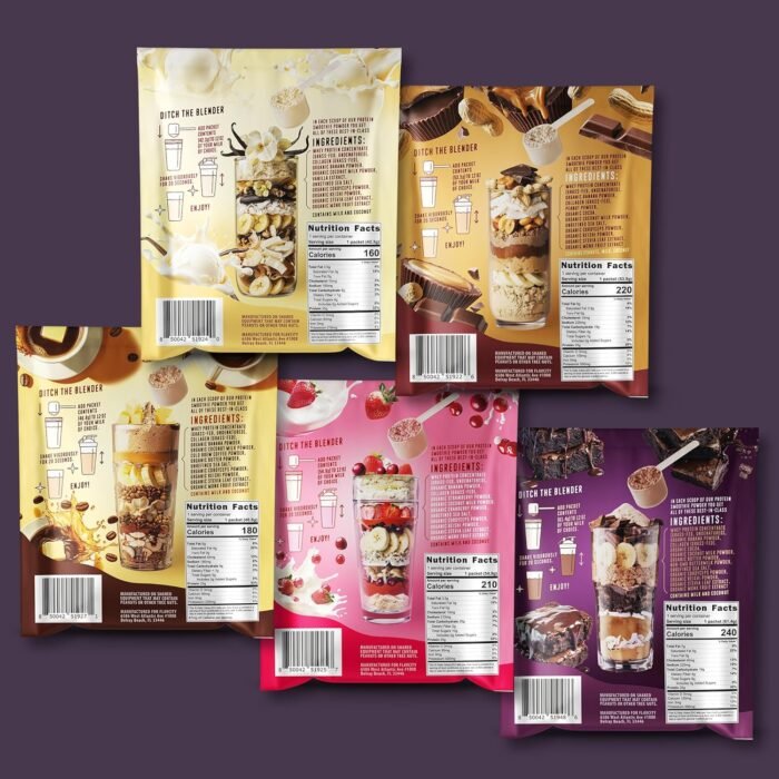 FlavCity Grass Fed Whey Protein Powder - Variety Pack - 25g Protein & 10g Collagen - 5 Single Serve Packets - Made with Organic Reishi & Cordyceps - Gluten Free & No Added Sugars - Image 7