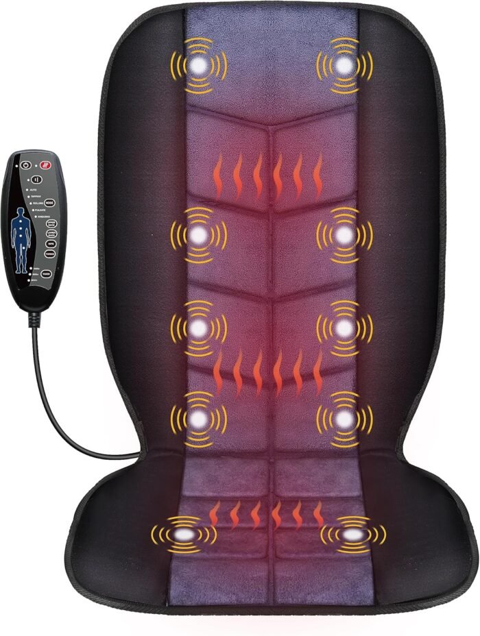 CILI Massage Chair Pad,Back Massager with Heat,Massage Seat Cushion with 10 Vibration Motors,30-60-90 Minutes Heating Options,Chair Massager for Office Chair, Home Office Use - Image 2