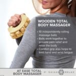 Gaiam Relax Massage Ball Roller - Handheld Wooden Total Body Massager for Back, Neck, Foot, Calf, Leg, Arm | Deep Tissue Massager Relief for Sore Muscles - Image 3
