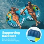 SLOOSH 2-Person Inflatable River Tube - Heavy Duty River Run Tubes Pool Lake Floats for Adults, Large Floating Raft Lounge Above Water Floaties with 2 Cup Holders & Removable Cooler - Image 5