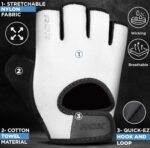 RDX Weight Lifting Gloves Gym Fitness Workout, Anti Slip Palm Protection Half Finger Exercise Glove for Powerlifting Deadlifting Bodybuilding Calisthenics Cycling Rowing Climbing Training, Men Women - Image 3