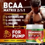 Built by Nature Pre Workout Powder with Beta Alanine, Creatine Monohydrate, BCAA, L Citrulline, L Arginine and Caffeine - Strawberry Lemonade Flavor - 25 Servings - Image 4