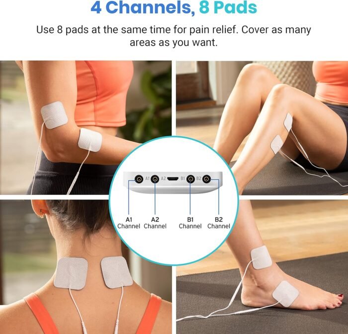 Etekcity FSA HSA Store Eligible 4-Output TENS Unit, Muscle Stimulator Machine for Pain Relief Physical Therapy, Back, Nerve, Sciatica, Neck, Shoulder,Period Cramp Relaxer,Rechargeable Electric Device - Image 4