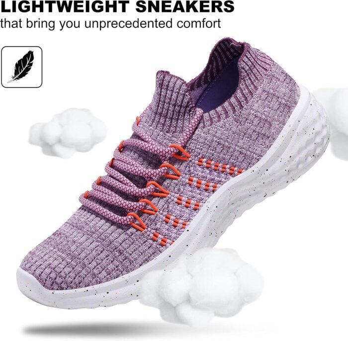 Women's Walking Shoes Tennis Athletic Sport Lightweight Slip on Sneakers - Image 5