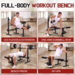 OPPSDECOR Multi-Function Weight Bench Set with Squat Rack Leg Extension & Leg Curl Adjustable Workout Bench for Full Body Fitness Foldable Flat/Incline/Decline Upgrade Bench Press for Home Gym - Image 4