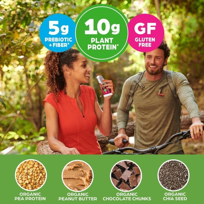 Orgain Organic Vegan Protein Bars, Peanut Butter Chocolate Chunk - 10g Plant Based Protein, Low Calorie Healthy Snacks, No Lactose or Soy Ingredients, Gluten Free, Non-GMO - 1.41 Oz (Pack of 12) - Image 4