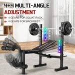 OPPSDECOR Multi-Function Weight Bench Set with Squat Rack Leg Extension & Leg Curl Adjustable Workout Bench for Full Body Fitness Foldable Flat/Incline/Decline Upgrade Bench Press for Home Gym - Image 3