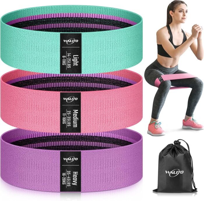 WALITO Resistance Bands for Working Out, Fabric Exercise Bands for Legs and Butt, Workout Bands for Women and Men, Booty Band for Yoga Starter Set, Pilates, Rehab, Fitness and Home Workout - Image 2