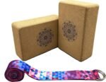 Aozora Cork Yoga Block Sustainable & Eco Friendly 2 Pack and Yoga Strap Set Made of The Finest Natural Cork for Better Support, Balance & Comfort - Image 2