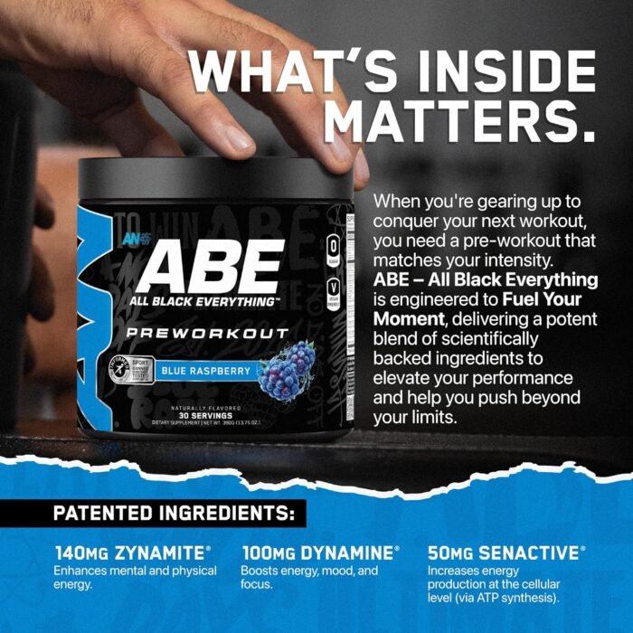 All Black Everything Pre Workout Powder | 30 Servings | Sour Gummy Bear | 350mg Caffeine | Nootropic Pre-Workout Blend | Beta Alanine + Citrulline | Energy Supplement for Men and Women - Image 4