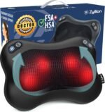 Zyllion Shiatsu Back and Neck Massager with Heat (FSA HSA Eligible) Cordless Rechargeable 3D Kneading 2-Speed Electric Deep Tissue Massage Pillow for Muscle Pain Relief on Shoulder, Leg, Foot ZMA-34RB - Image 2