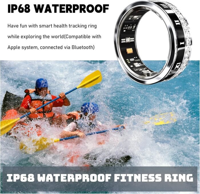 Smart Ring for Women & Men | IP68 Waterproof Fitness Tracker |Sleep Tracking Heart Rate Blood Oxygen Healthy Monitor Monitor | Activity/Steps/Calories | for iOS & Android (Inky, 9#) - Image 7