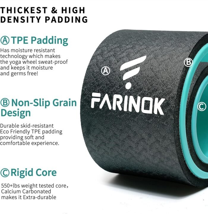 Yoga Wheel Set of 2, Upgraded 10MM Thick Back Wheels for Pain Relief & Stretching, Strongest Back Roller for Deep Tissue Massage, Improving Yoga Poses Backbend - Image 4