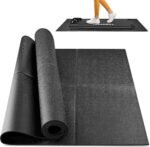 Foldable Rubber Treadmill Mat - Exercise Bike Mat with Waterproof Non-Slip Shock Absorption, Exercise Equipment Mat to Protect Floor for Home Gym Workout - Image 2