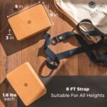Cork Yoga Blocks 2 Pack with Strap- 9x6x3 Inch Natural Yoga Block Set of 2- Pilates Props and Accessories - High Density Cork Bricks For Exercise - Image 5