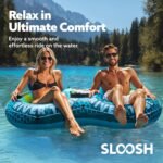SLOOSH 2-Person Inflatable River Tube - Heavy Duty River Run Tubes Pool Lake Floats for Adults, Large Floating Raft Lounge Above Water Floaties with 2 Cup Holders & Removable Cooler - Image 7