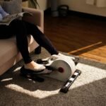 Sunny Health & Fitness Sitting Under Desk Elliptical Exerciser, Portable Pedal Training Machine for Senior Exercise, Peddler for Home Workout, Optional Free SunnyFit App, Magnetic, Motorized & In Pink - Image 9