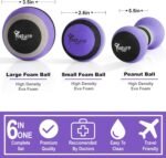 Posture Magic Massage Ball Kit for Myofascial Trigger Point Release & Deep Tissue Massage - Set of 6 - Large Foam/Small Foam/Lacrosse/Peanut/Spiky/Hand Exercise Ball (Purple) - Image 3