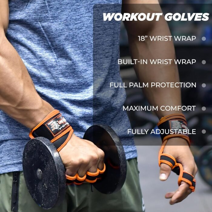 ESTREMO Workout Gloves for Men and Women, Weight Lifting Gym Gloves for Men with Excellent Grip & Wrist Wrap Support, Full Palm Protection for Weightlifting, Cycling, Training, Pull ups, Fitness - Image 5